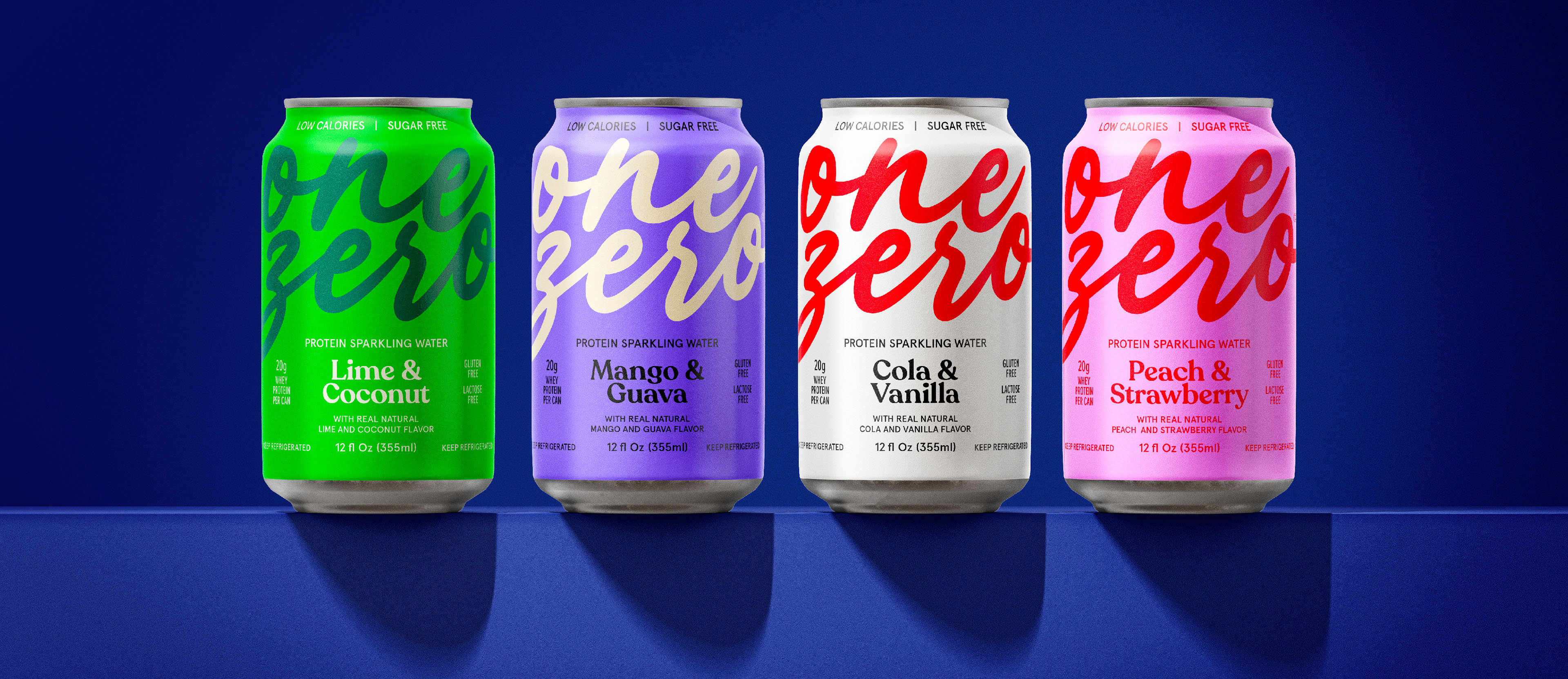 Onezero protein sparkling water – Packaging Design